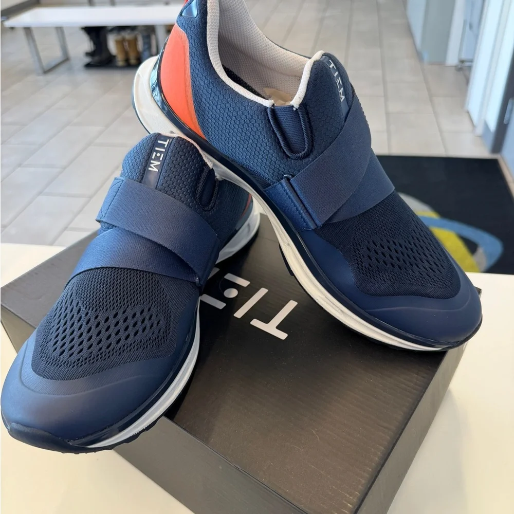 Men's TIEM Navy and Orange Cycling Shoes - Picture 2 of 4